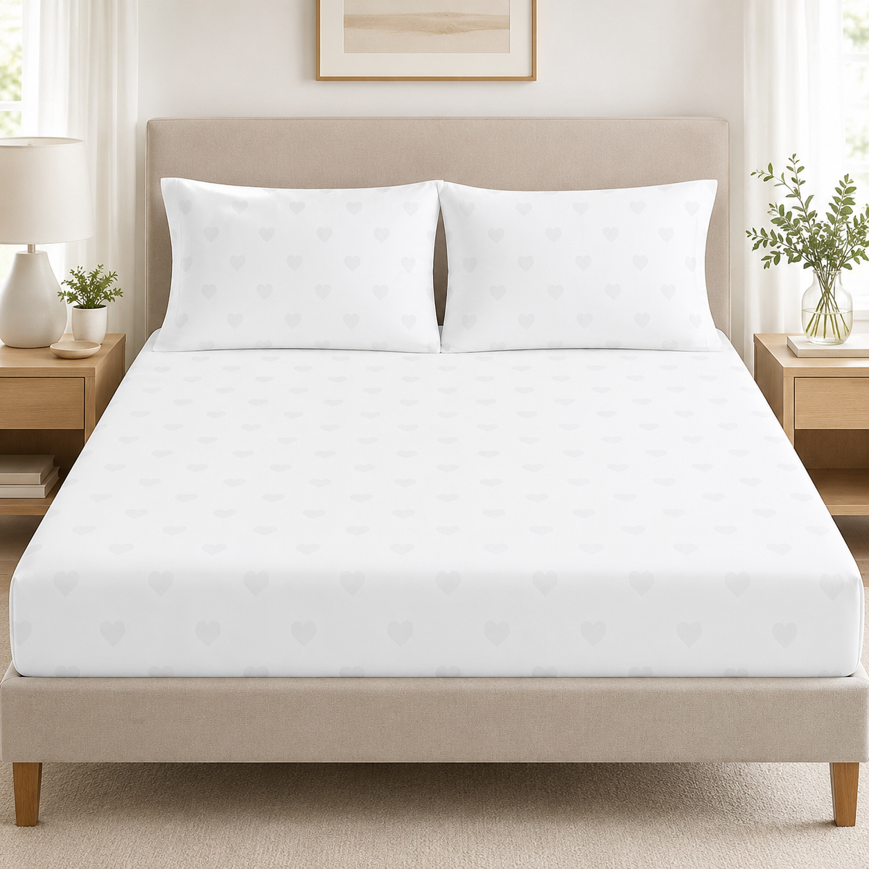 Johnson Home 300 Thread Count Jacquard Cotton Sheet Set – Soft, Breathable & Elegant Bedding Sheets