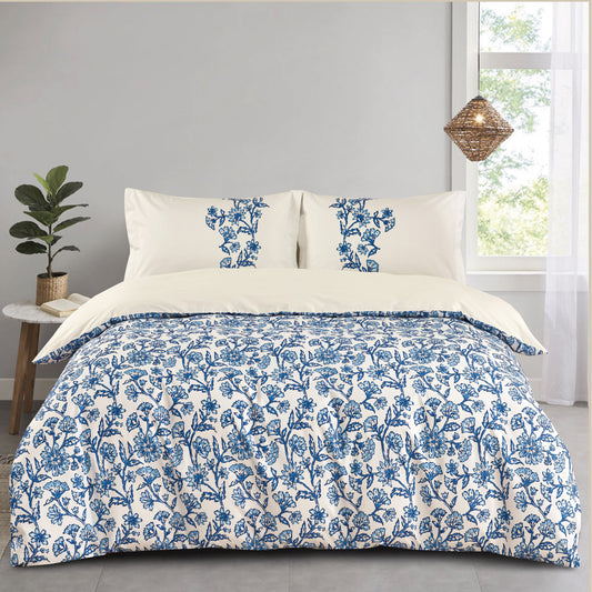 Home 5 Piece Comforter Set 200TC Cotton Includes Shams and Decorative Cushions