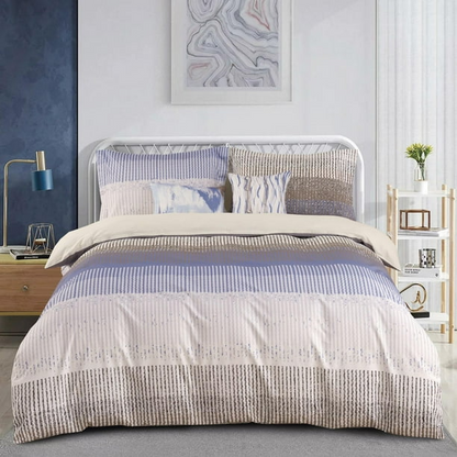 Home 5 Piece Comforter Set 200TC Cotton Includes Shams and Decorative Cushions