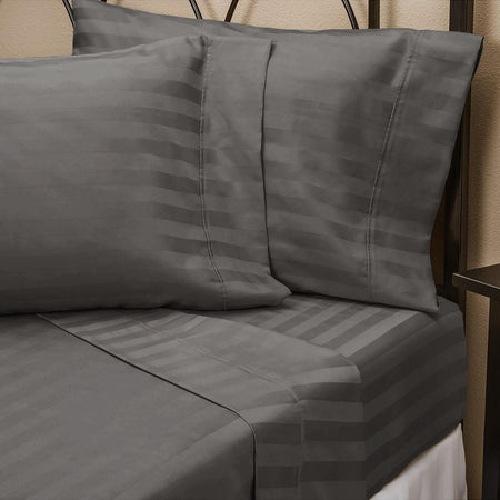 Johnson Home 400 Thread Count Cotton Sheet Set Damask Stripe