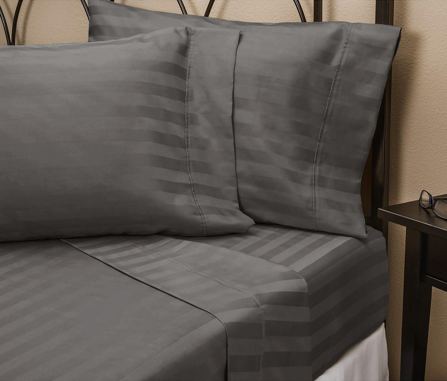 Johnson Home 400 Thread Count Cotton Sheet Set Damask Stripe