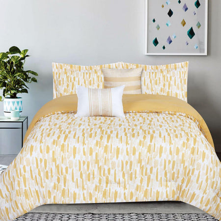 Johnson Home Polyester Comforter Set, Printed-Blue Leafy Tona