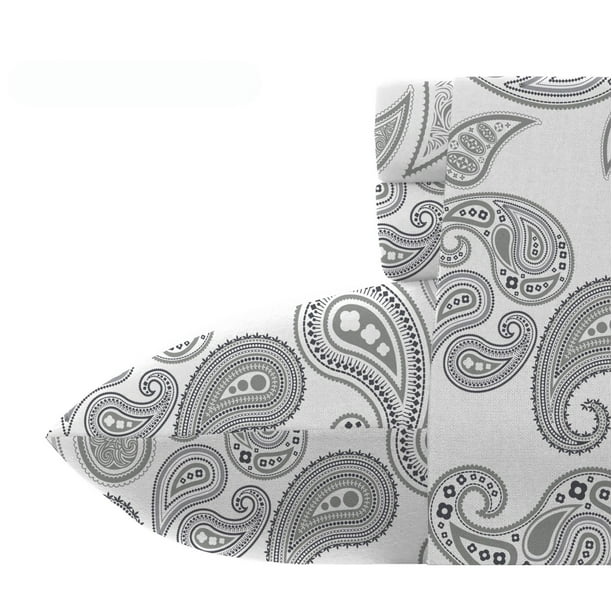 Ensemble de draps en coton biologique à motif cachemire (double)