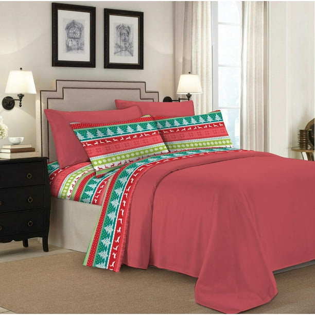 Home 144 Thread Count Cotton Printed Sheet Sets