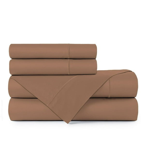 Parure de draps en coton égyptien 500 fils Johnson Home Camel (Deux places)