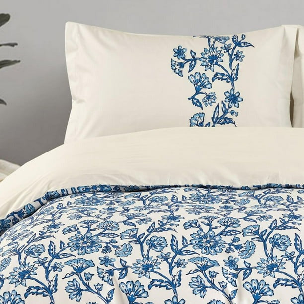 Ensemble de housse de couette 5 pièces Johnson Home – Coton 200 fils, comprend des coussins et des taies d'oreiller décoratifs