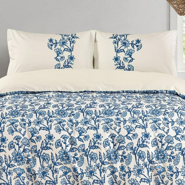 Ensemble de housse de couette 5 pièces Johnson Home – Coton 200 fils, comprend des coussins et des taies d'oreiller décoratifs