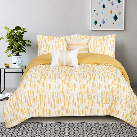 Ensemble de Couette en Polyester Johnson Home, Imprimé Feuille Bleue Tona