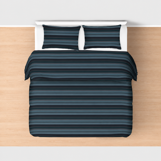 Colin + Justin Menswear Stripe Queen Comforter – 250 GSM Printed Comforter, Teal & Grey