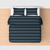 Colin + Justin Menswear Stripe Queen Comforter – 250 GSM Printed Comforter, Teal & Grey