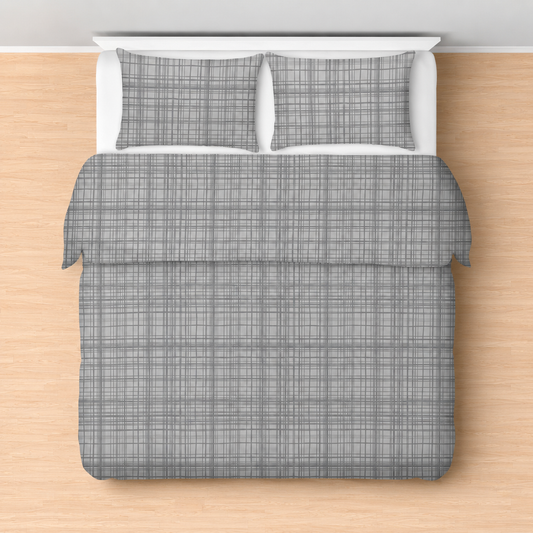 Colin & Justin Wire Plaid Queen Comforter Set – 160 GSM Printed Soft & Lightweight Bedding Set