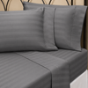 Johnson Home Parure de draps en coton 400 fils au pouce carré, rayures damassées