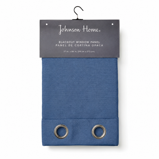 Johnson Home Single Blackout Drapery Panel – 52" x 84", 320 GSM Polyester Curtain Panel, Assorted Colors