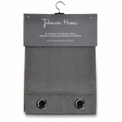 Johnson Home Single Blackout Drapery Panel – 52" x 84", 320 GSM Polyester Curtain Panel, Assorted Colors