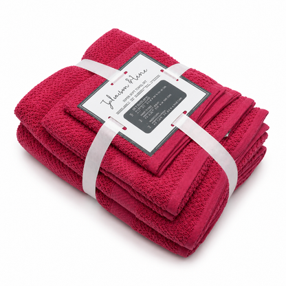 Johnson Home 6-Piece Towel Set – 100% Cotton, 430 GSM, Standard Size, Fruit Dove Solid Color