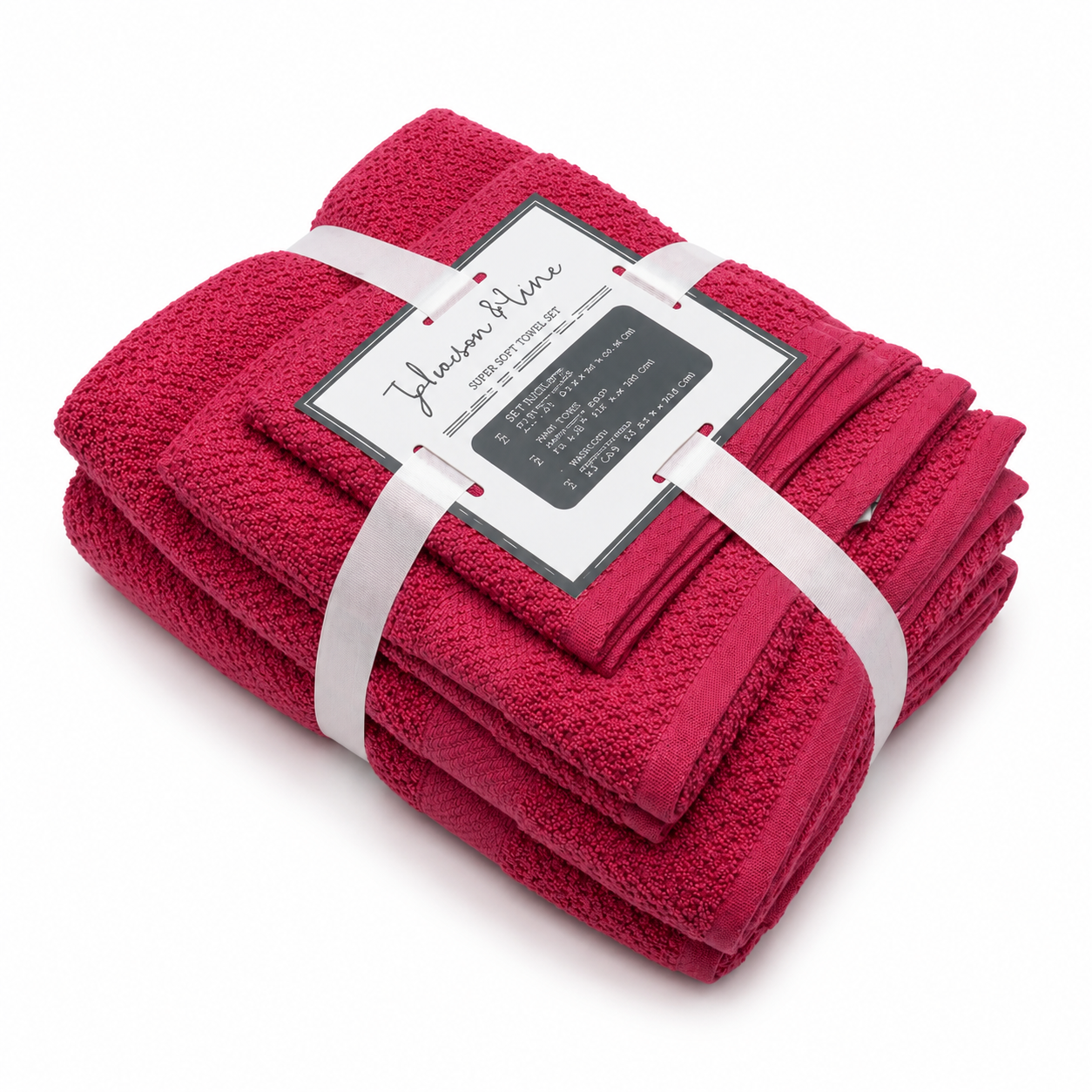 Johnson Home 6-Piece Towel Set – 100% Cotton, 430 GSM, Standard Size, Fruit Dove Solid Color