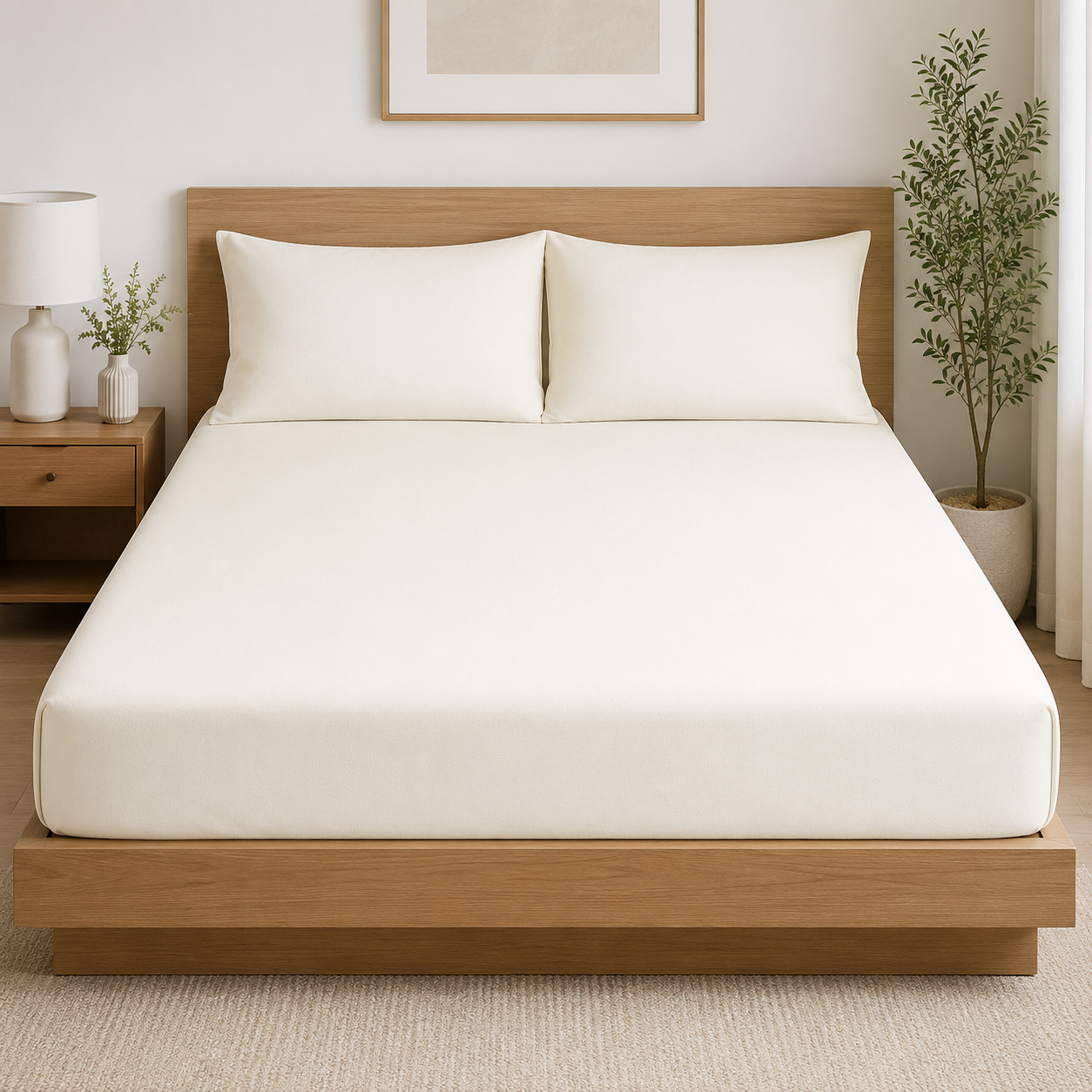 Taie d'oreiller Johnson Home en 100 % coton biologique de 600 fils