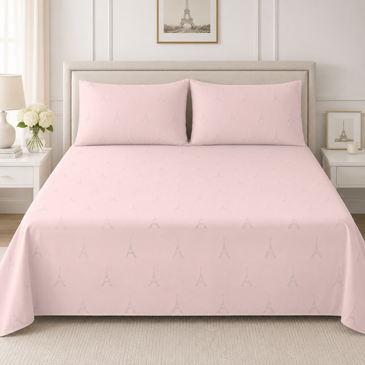 Johnson Home 300 Thread Count Jacquard Cotton Sheet Set – Soft, Breathable & Elegant Bedding Sheets