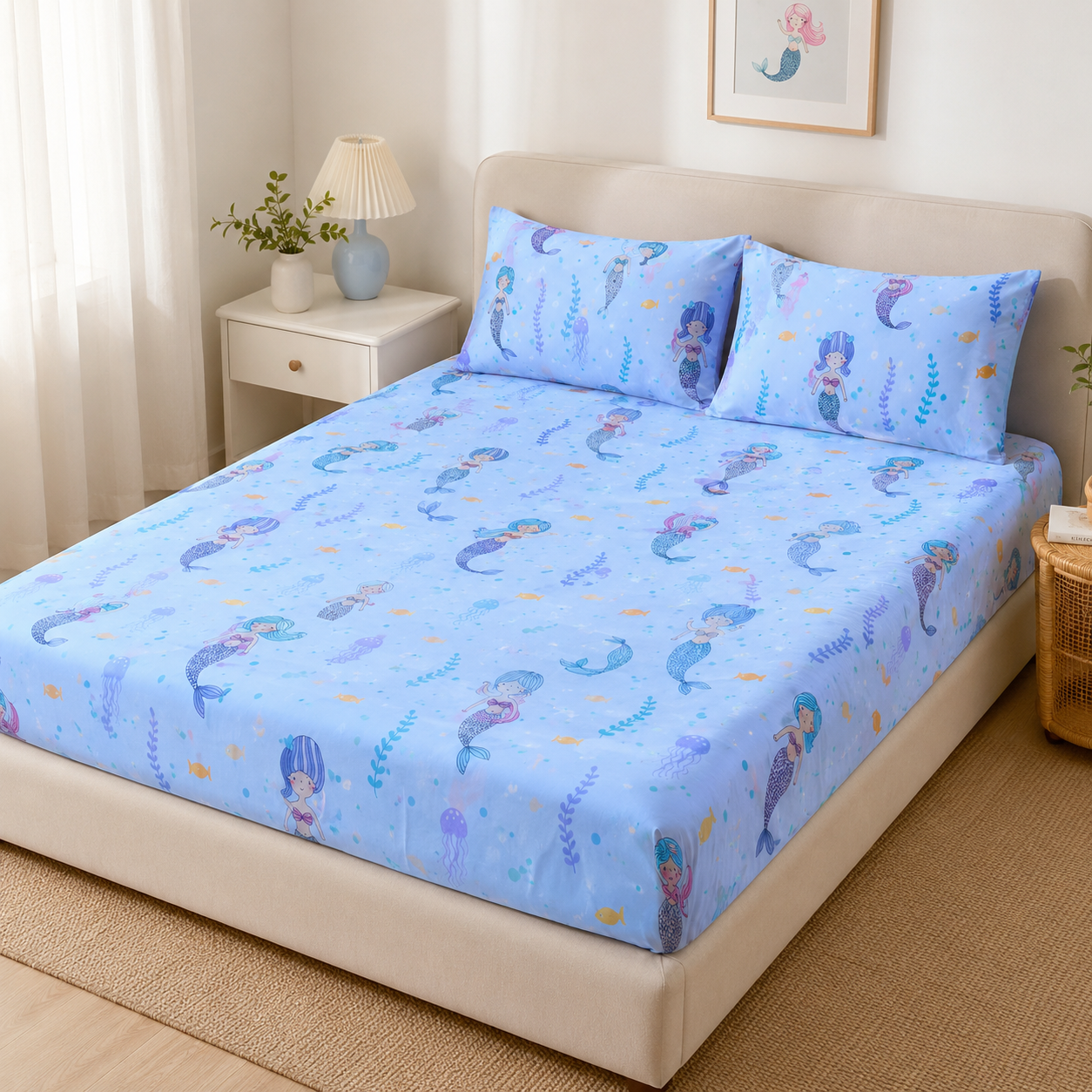 Parure de lit avec housse de couette en coton biologique