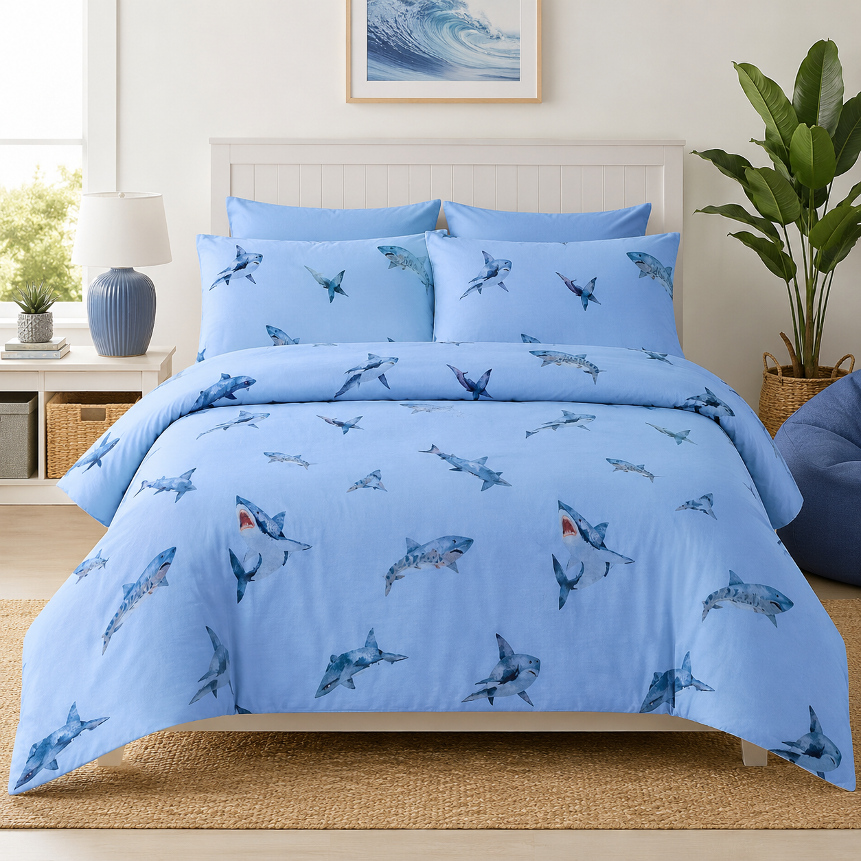 Parure de lit avec housse de couette en coton biologique