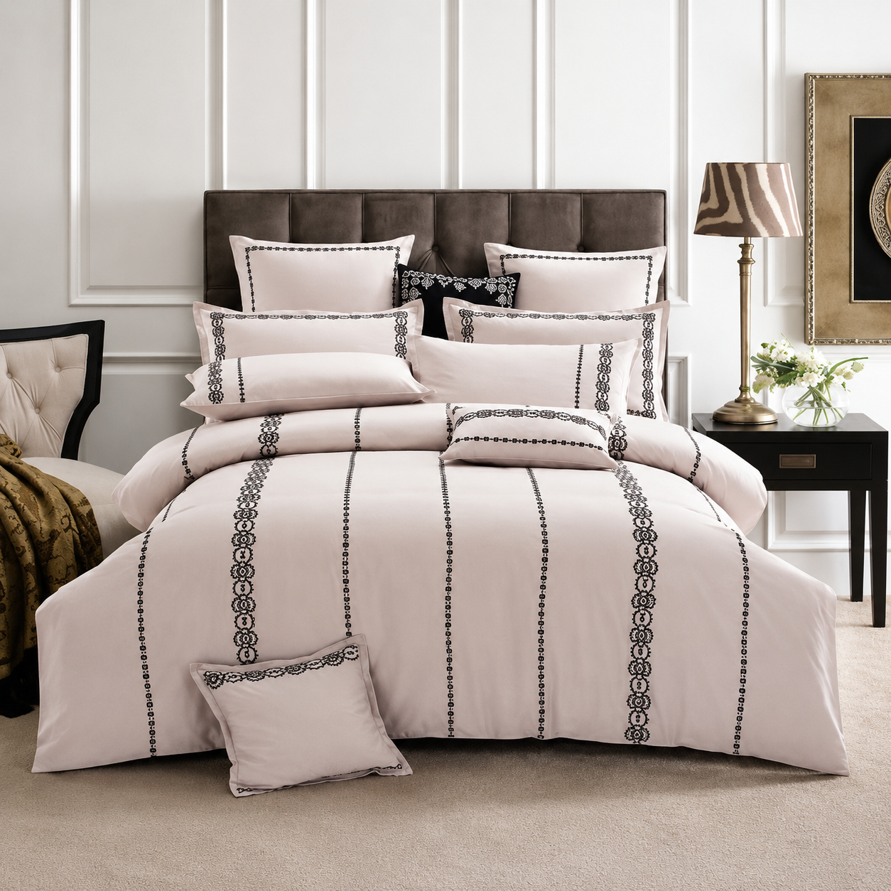 Accueil Parure de lit tendance en fil de coton 200 fils