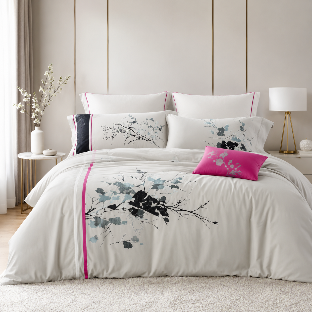 Accueil Parure de lit tendance en fil de coton 200 fils
