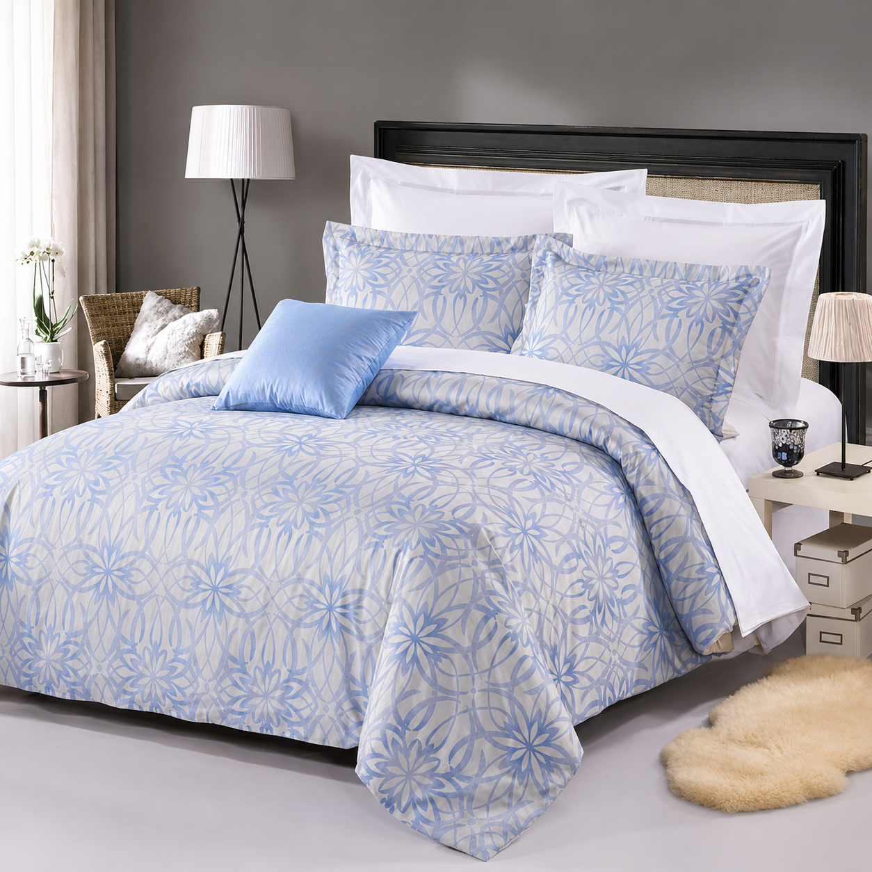 Accueil Parure de lit tendance en fil de coton 200 fils