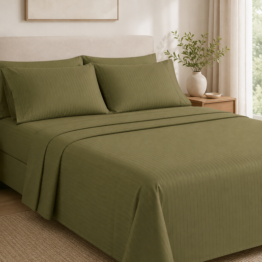 Johnson Home 600 Thread Count Cotton Tuxedo Sheet Set – Soft, Smooth & Premium Bedding Sheets
