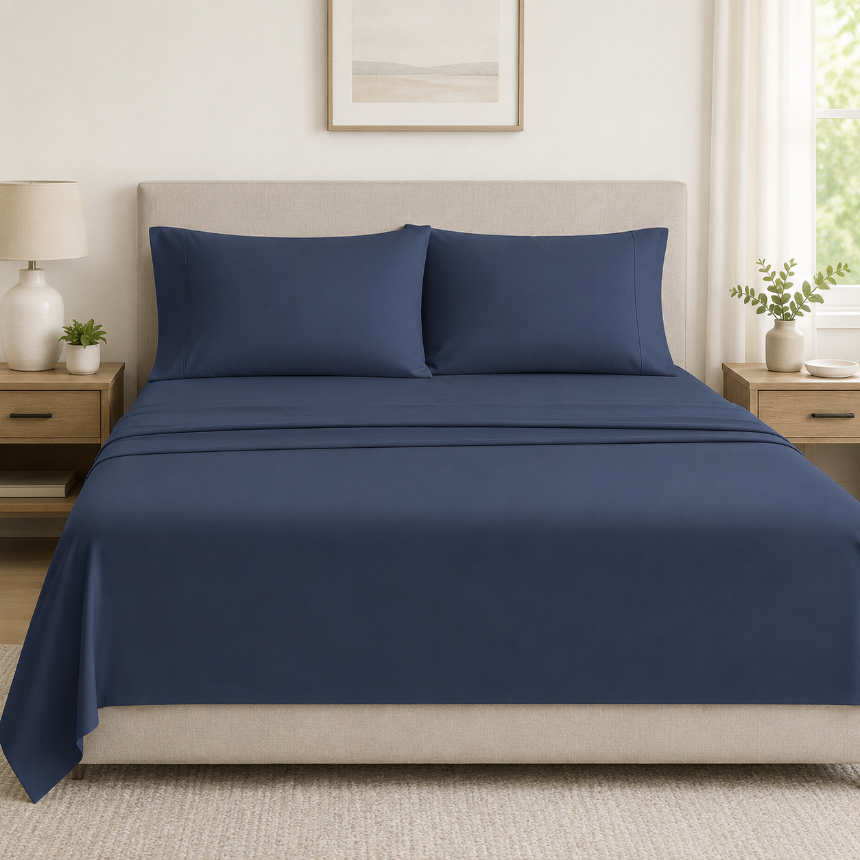 Parure de lit en satin jacquard 100 % coton peigné 300 fils de Johnson Home Fashions