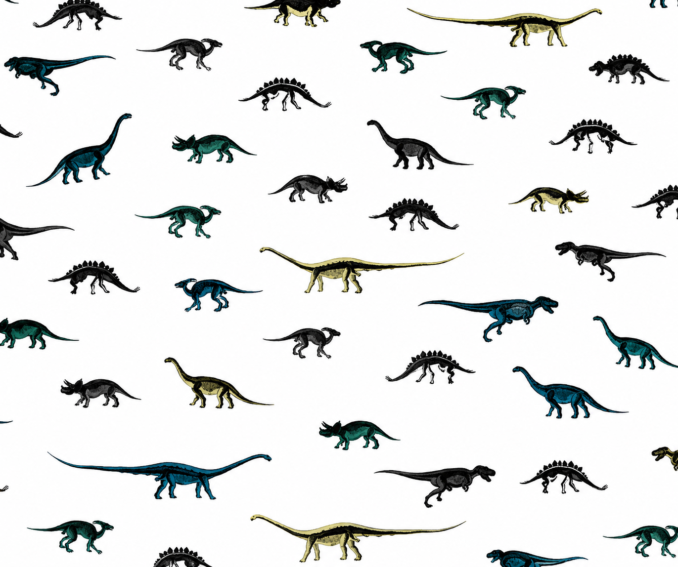 HABITAT Twin Duvet Cover – 200 Thread Count Organic Cotton, Black & White Dino Sketch Print
