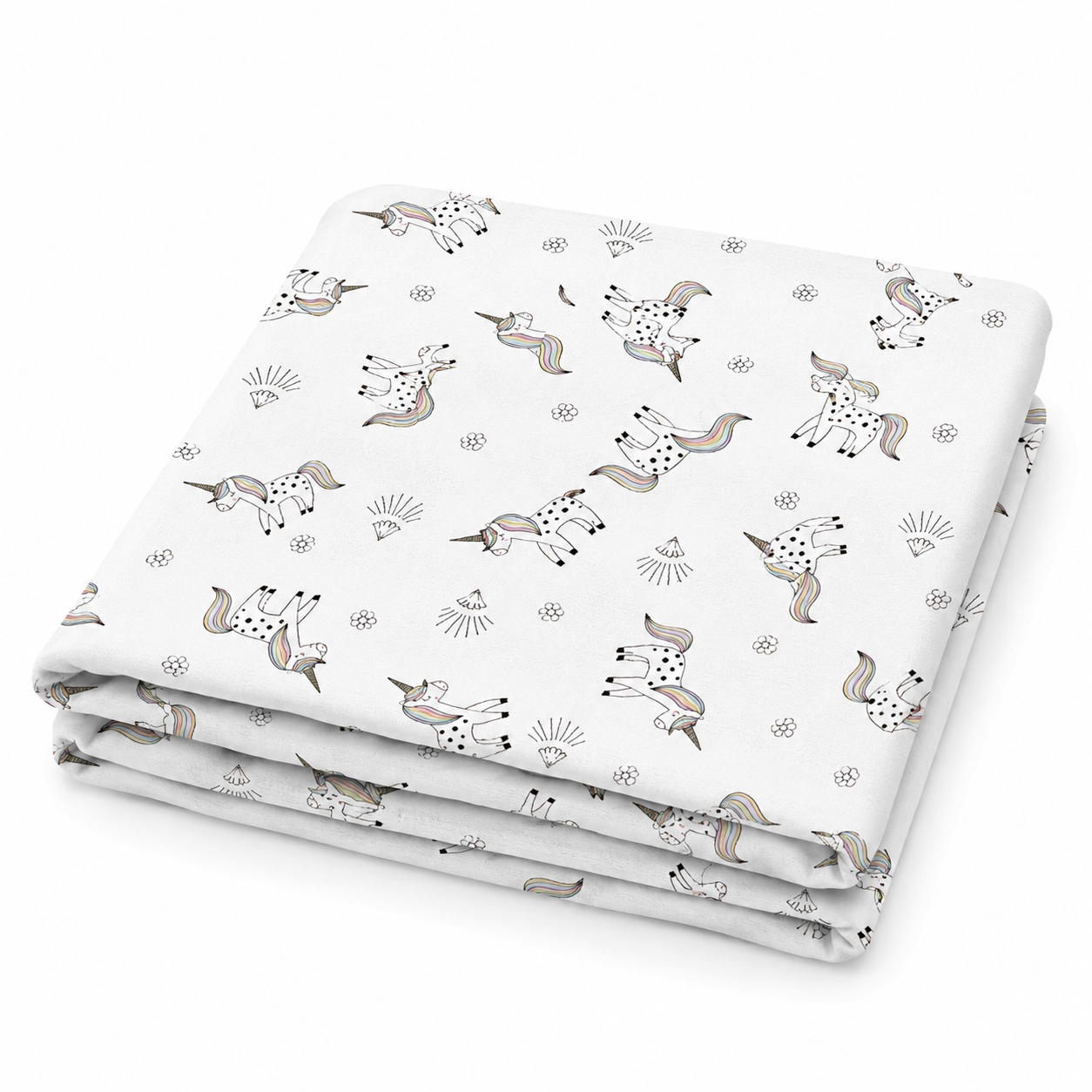 HABITAT Twin Duvet Cover – 200 Thread Count Organic Cotton, Black & White Unicorn & Diamond Shiny Stars Print