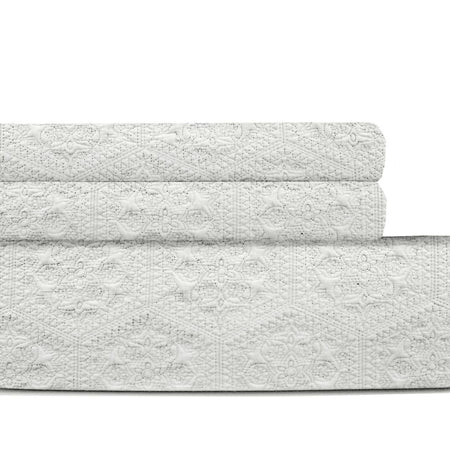 Johnson Home Cotton Quilts Set Persian Hexagon Ivory