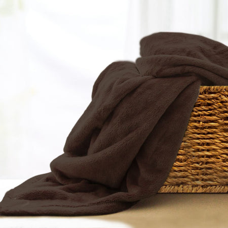 Polyester Plush Blanket in Chocolate Oasis, King Size by Johnson Home