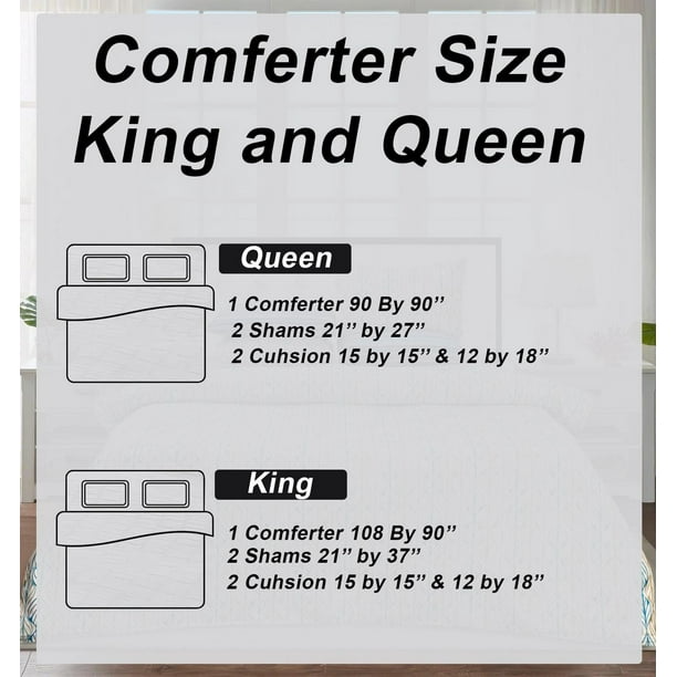 Home 5 Piece Comforter Set 200TC Cotton Includes Shams and Decorative Cushions