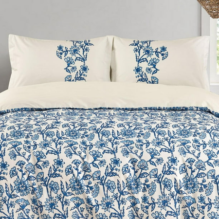 Home 5 Piece Comforter Set 200TC Cotton Includes Shams and Decorative Cushions