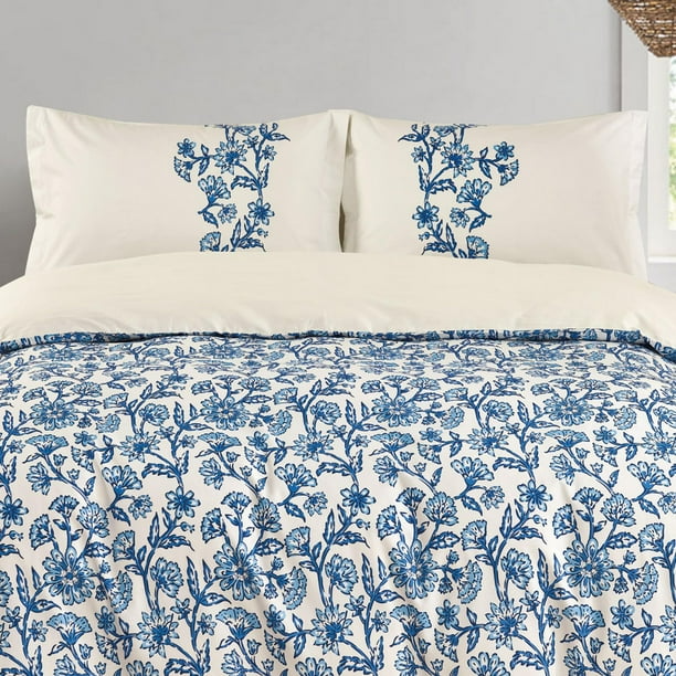 Home 5 Piece Comforter Set 200TC Cotton Includes Shams and Decorative Cushions